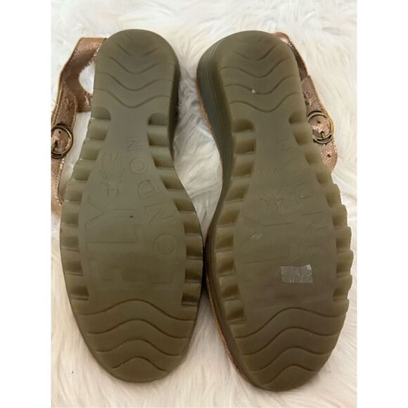 Fly London Yanca Gold Wedge Sandals Size 40/9 - Picture 5 of 5